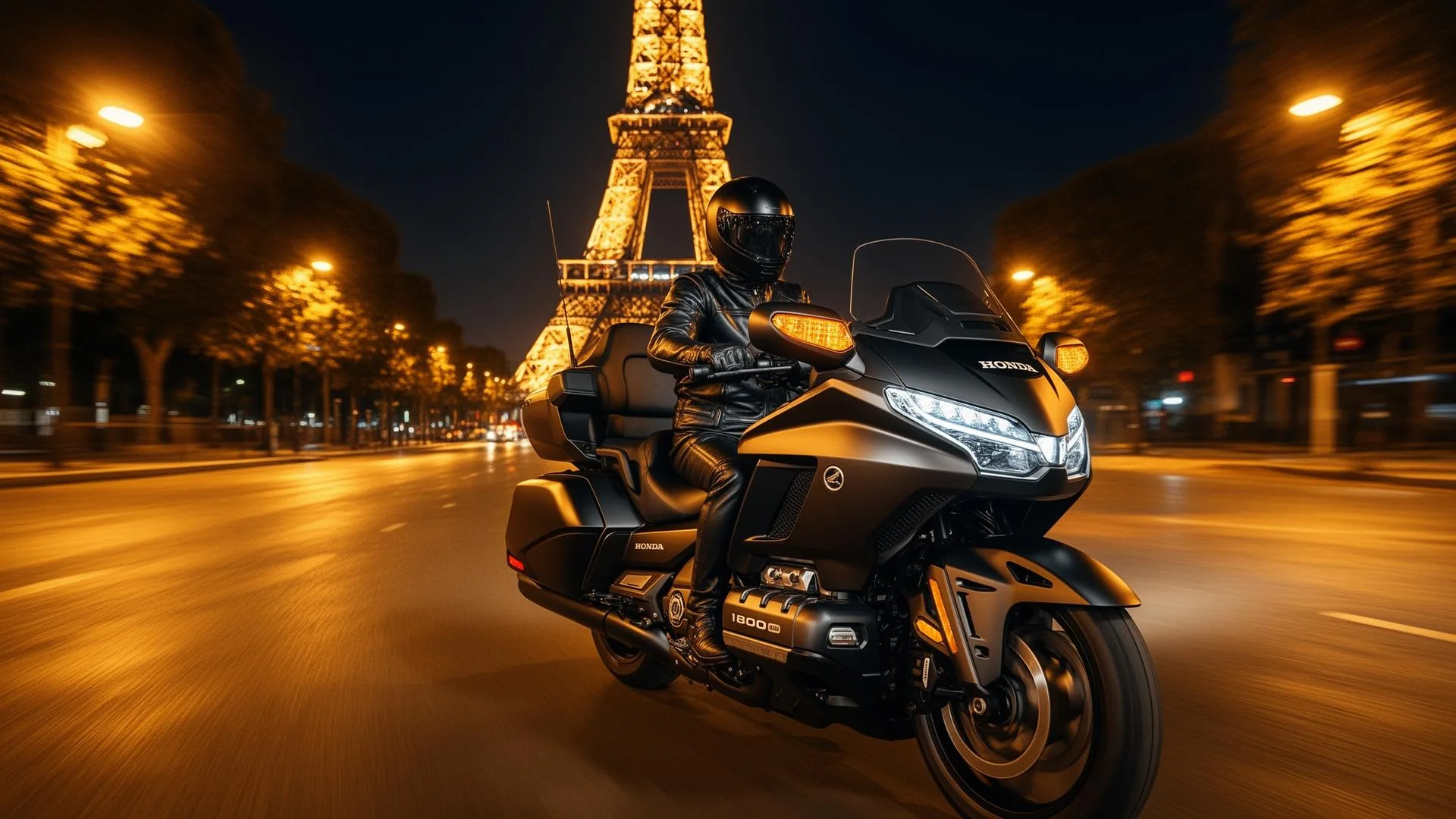 Taxi moto Paris aéroport CDG départ rapide en Honda Goldwing 1800 DCT